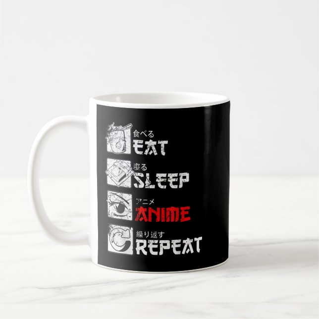 Eat Ssov Anime Repeat Manga Japan Kanji Weeb Vint Kaffemugg (Vänster)