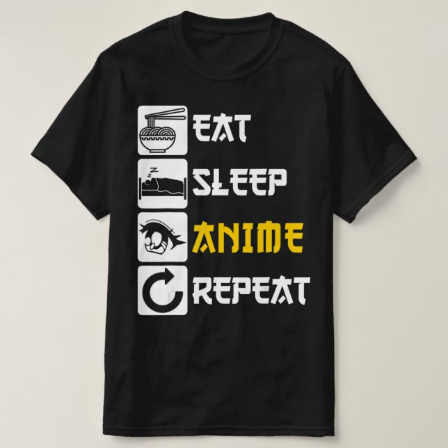 Eat Ssov Anime Repeat Manga Japan Say Cosplay T Shirt (Design framsida)