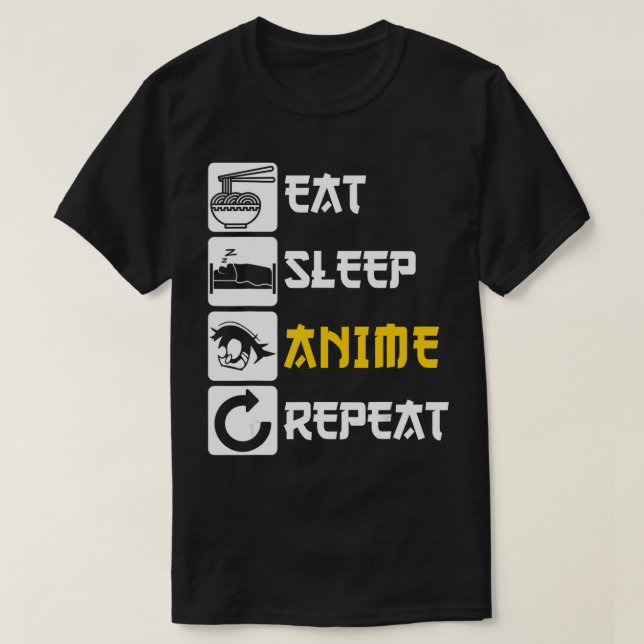 Eat Ssov Anime Repeat Manga Japan Say Cosplay T Shirt (Design framsida)