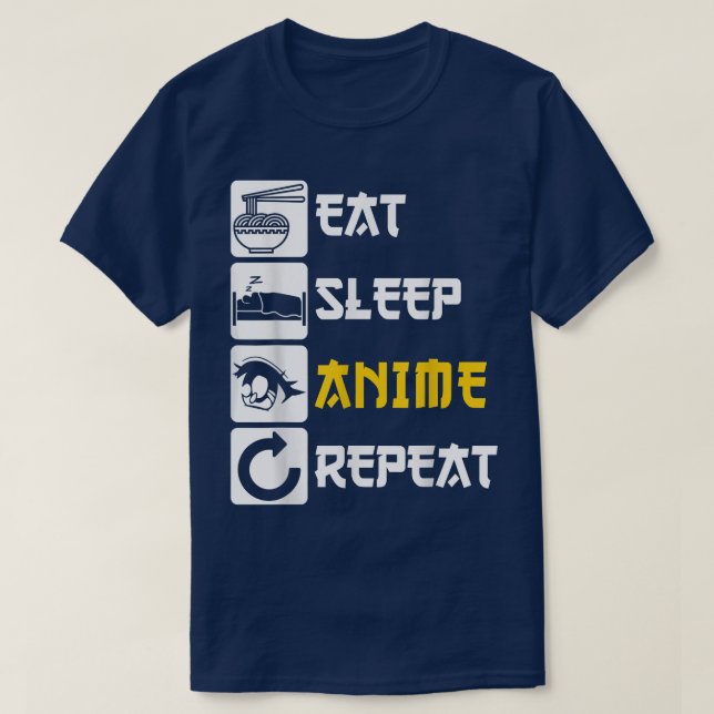 Eat Ssov Anime Repeat Manga Japan Say Cosplay T Shirt (Design framsida)