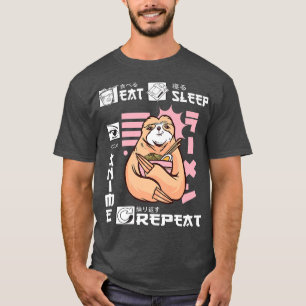 Eat Ssov Anime Repeat Sloth Japan Ramen Japanska T Shirt