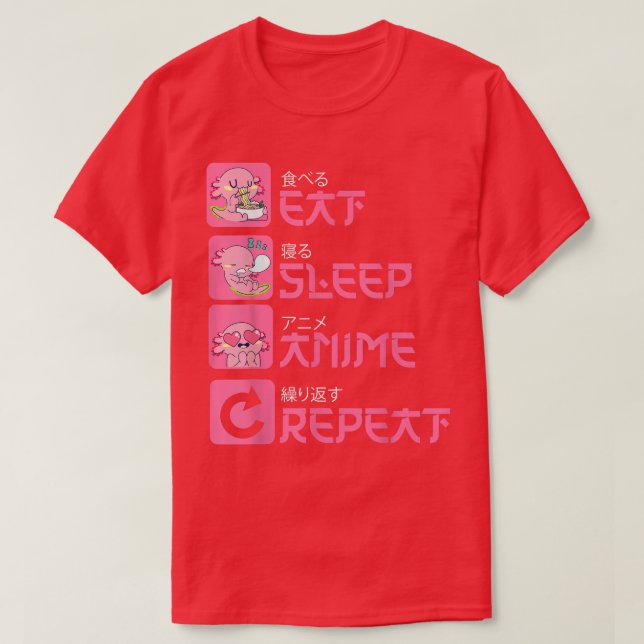 Eat Ssov Anime Upprepa Aolotl Kawaii Anime Manga J T Shirt (Design framsida)