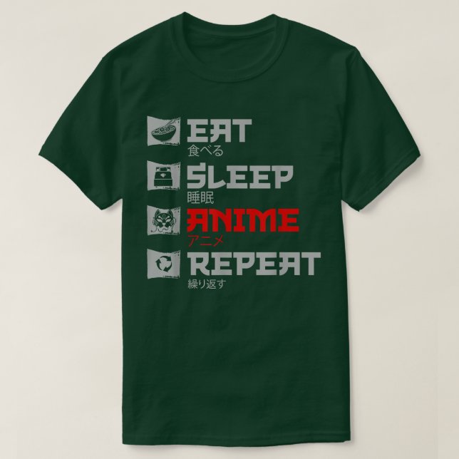 Eat Ssov Anime Upprepa Japan Otaku Anime Slogan  T Shirt (Design framsida)