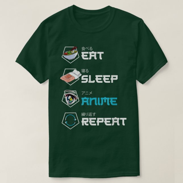 Eat Ssov Anime Upprepa Kawaii Funny Japansk Manga T Shirt (Design framsida)