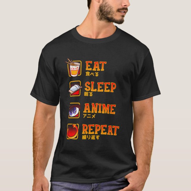 Eat Ssov Anime Upprepa Ramen Manga Japanska Cospla T Shirt (Framsida)