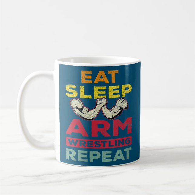 Eat Ssov Arm Wrestling Repeat Arm Wrestler Kaffemugg (Vänster)