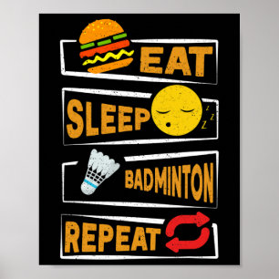 Eat Ssov Badminton Repeat Funny Badminton Players Poster