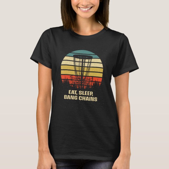 Eat Ssov Bang Chains Disk Golf Hobby Golfer Activ T Shirt (Framsida)