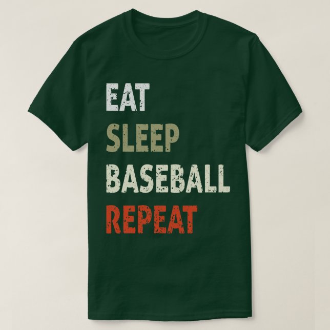 Eat Ssov Baseball Repeat Funny Tee for Sport Kärle (Design framsida)