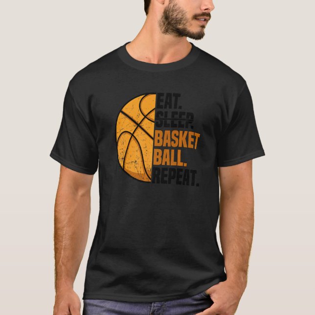 Eat Ssov Basketball Repetera i Court Basketballer  T Shirt (Framsida)