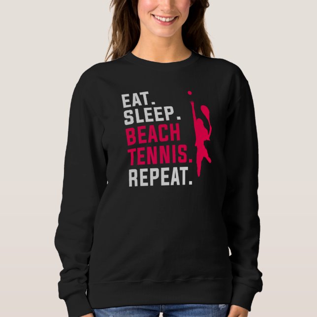 Eat Ssov Beach Tennis Repeat Tennis Player T Shirt (Framsida)
