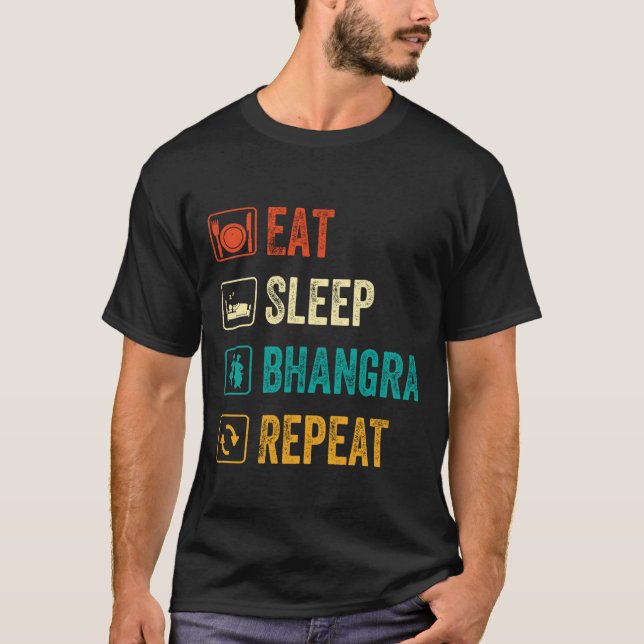 Eat Ssov Bhangra Repeat Funny Dancing Punjabi T Shirt (Framsida)