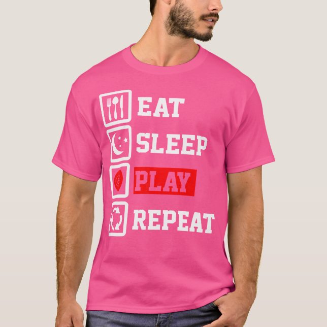Eat Ssov Billiard Repeat Funny Billiard T Shirt (Framsida)