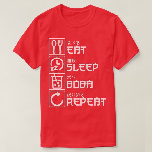 Eat Ssov Boba Repeat Anime Bubble Tea Manga Otaku T Shirt (Design framsida)