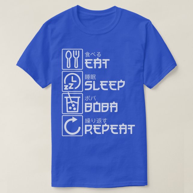 Eat Ssov Boba Repeat Anime Bubble Tea Manga Otaku T Shirt (Design framsida)