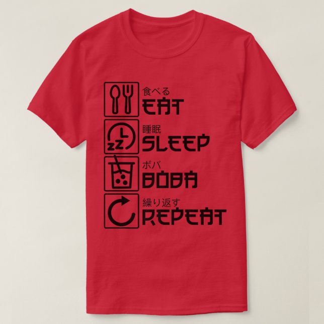 Eat Ssov Boba Repeat Anime Bubble Tea Manga Otaku T Shirt (Design framsida)