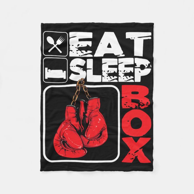 Eat Ssov Box - Boxing Älskare Gym Boxer Kickboxing Fleecefilt (Framsidan)