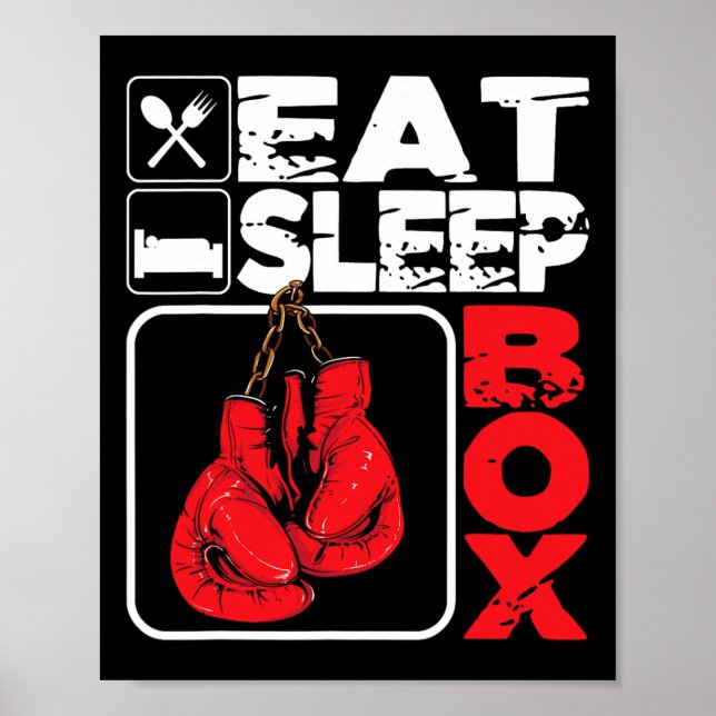 Eat Ssov Box - Boxing Älskare Gym Boxer Kickboxing Poster (Framsidan)