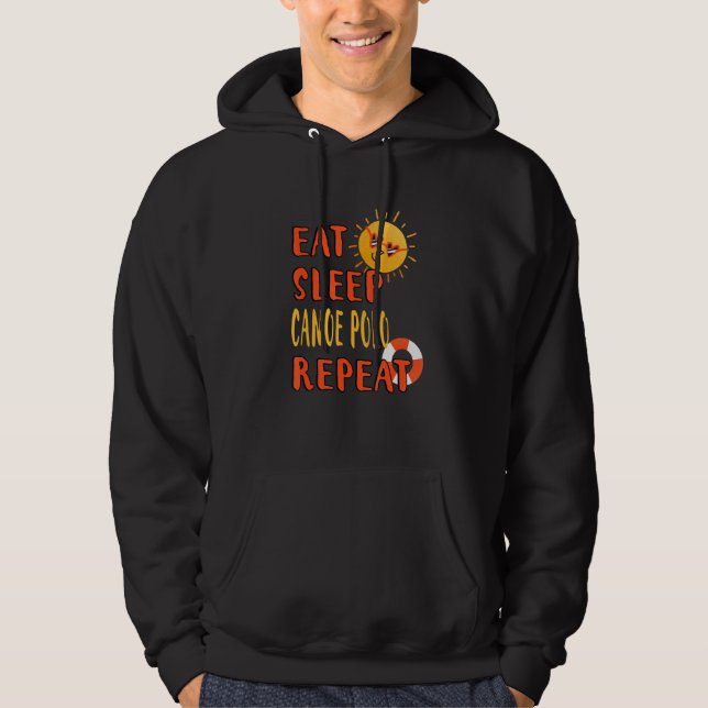 Eat Ssov Canoe Polo Repeat Canoe Polo Hobby Kayak Hoodie (Framsida)