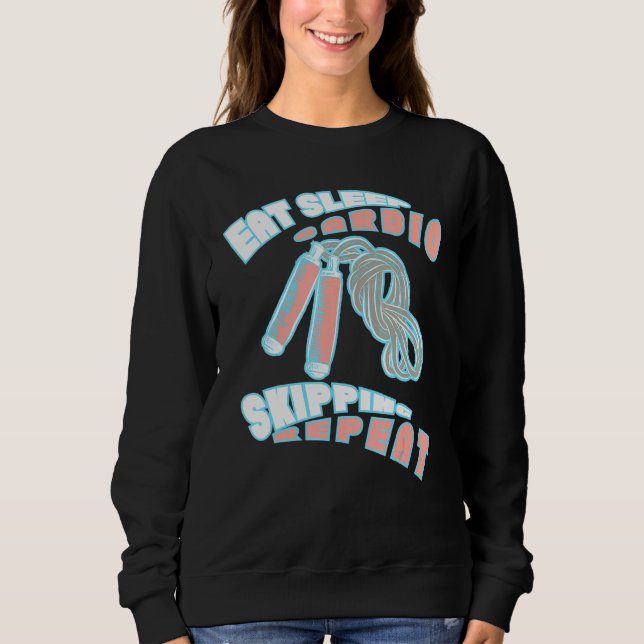 Eat Ssov Cardio Hopping Repeat Gym Boxing T Shirt (Framsida)