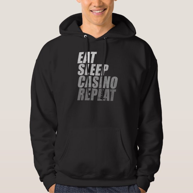 Eat Ssov Casino Repeat Poker Dealer Hoodie (Framsida)