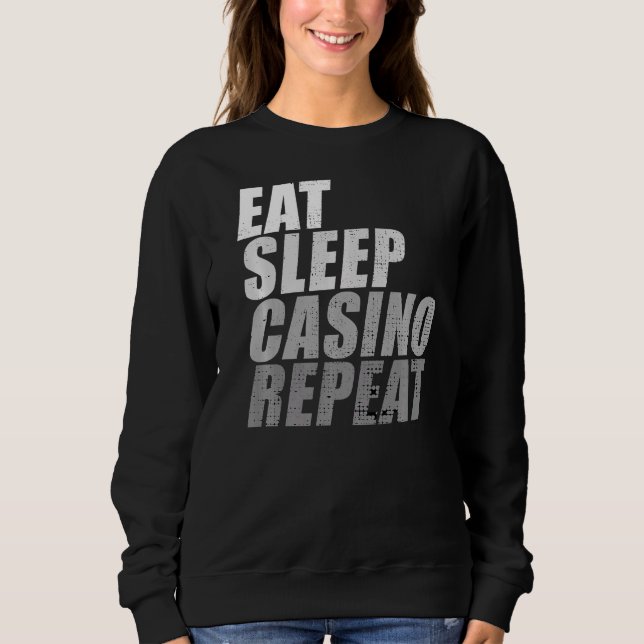 Eat Ssov Casino Repeat Poker Dealer T Shirt (Framsida)