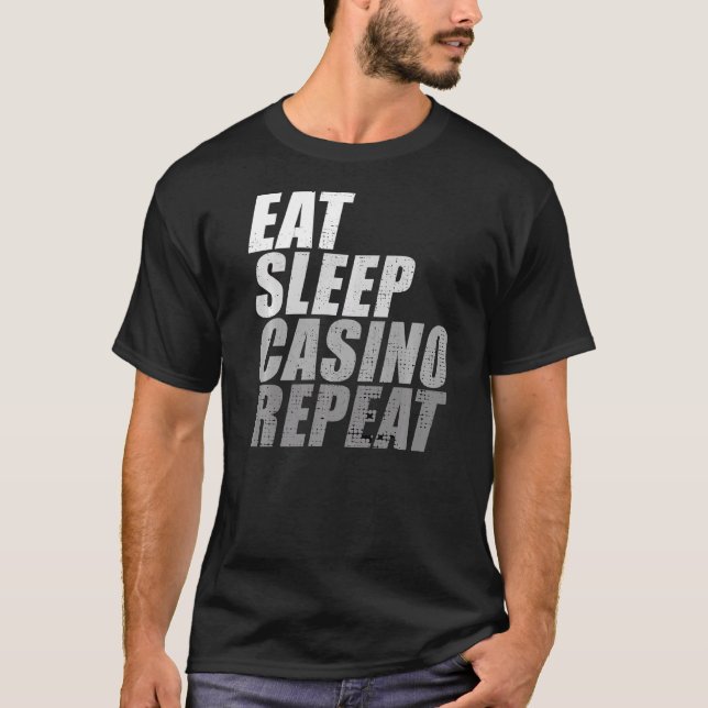 Eat Ssov Casino Repeat Poker Dealer T Shirt (Framsida)