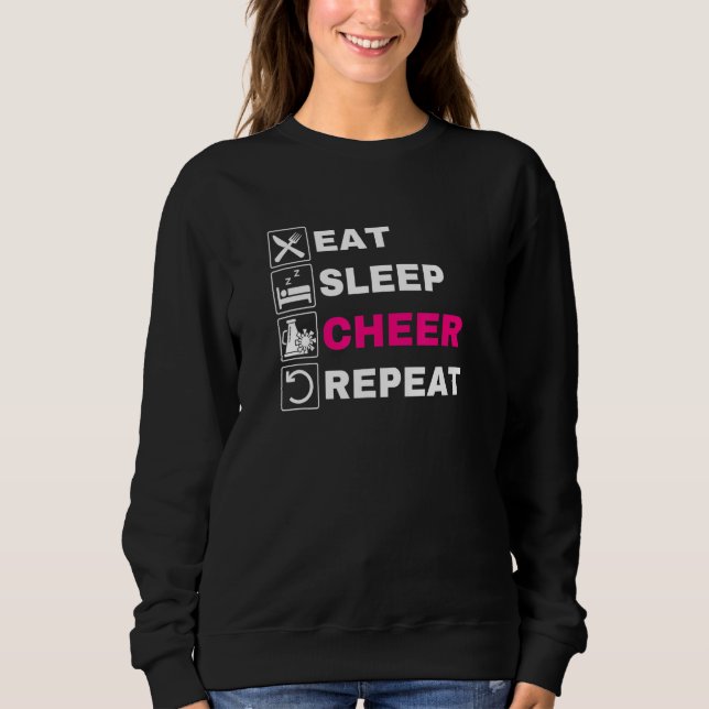 Eat Ssov Cheer Upprepa Cheerlead Cheerleade T Shirt (Framsida)