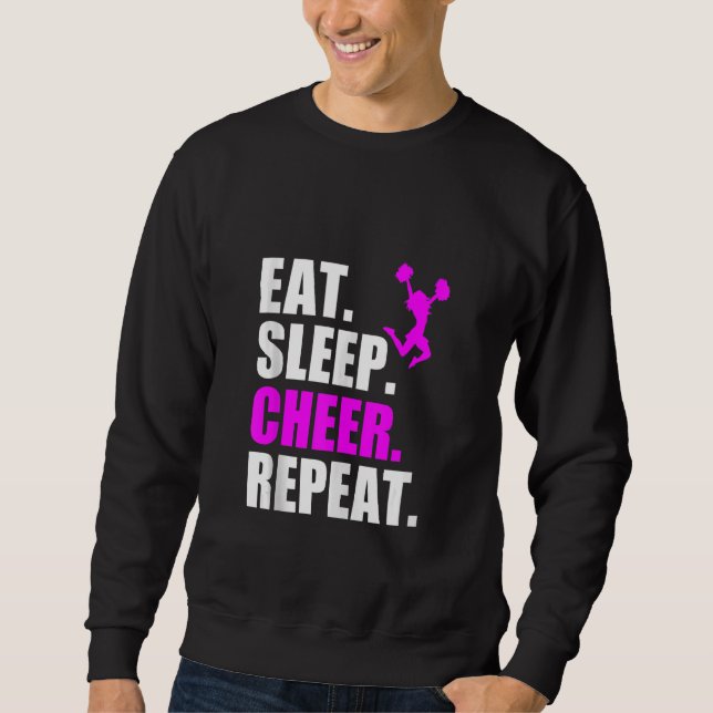 Eat Ssov Cheer Upprepa Cheerledande Cheerledare Lång Ärmad Tröja (Framsida)
