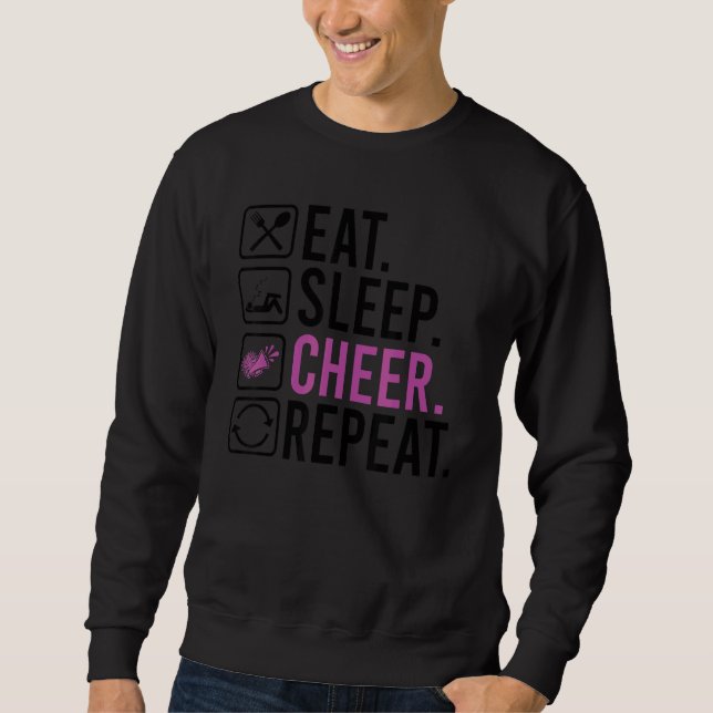 Eat Ssov Cheer Upprepa Cheerledande CheerLedare Wo Lång Ärmad Tröja (Framsida)