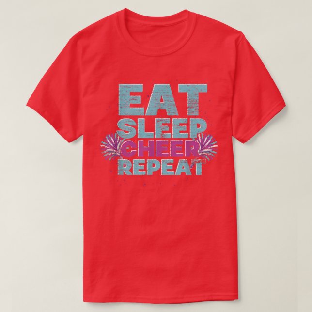 Eat Ssov Cheer Upprepa Cheerledare Cheering Cheerl T Shirt (Design framsida)