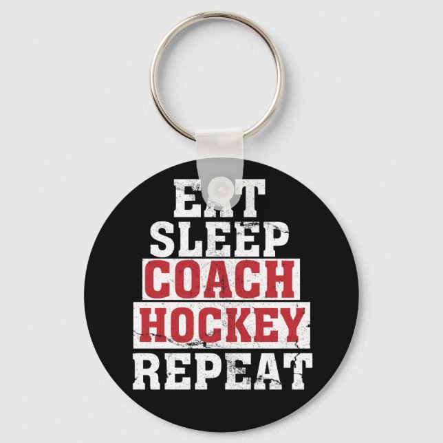 Eat Ssov Coach Hockey Repeat Hockey Coach Nyckelring (Framsida)