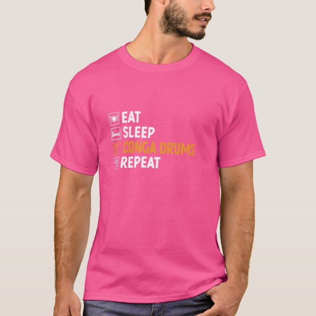 Eat Ssov Conga Drums Repeat Congas Drumming Drumm T Shirt (Framsida)