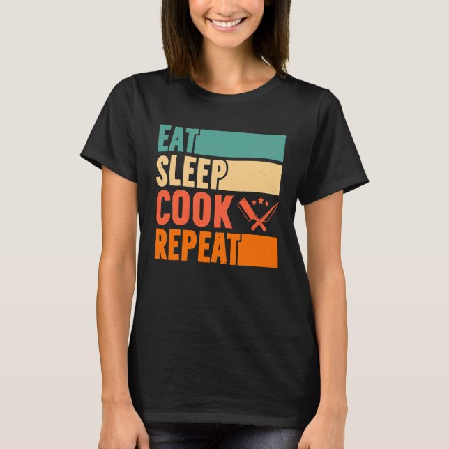 Eat Ssov Cook Repeat Shirt Cooking Culinary Chef T (Framsida)