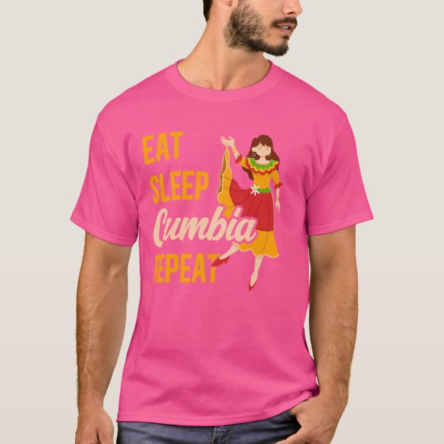 Eat Ssov Cumbia Repeat Merengue Bachata Vallenato T Shirt (Framsida)