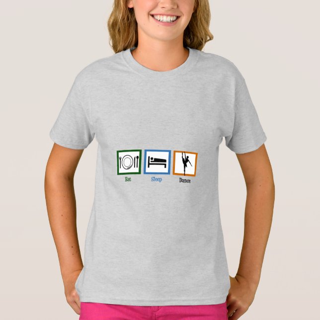 Eat Ssov Dance Funny Ballet Dancer Girls T Shirt (Framsida)