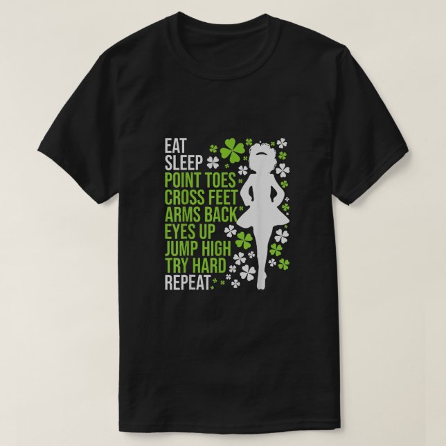 Eat Ssov Dance Irish Dancer Ceili Reel Dance T Shirt (Design framsida)