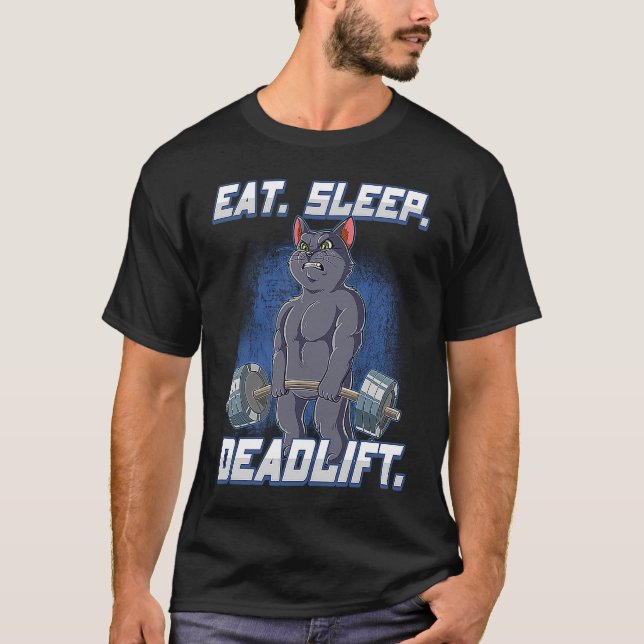 Eat Ssov Deadlift Gym Bodybuilding T Shirt (Framsida)