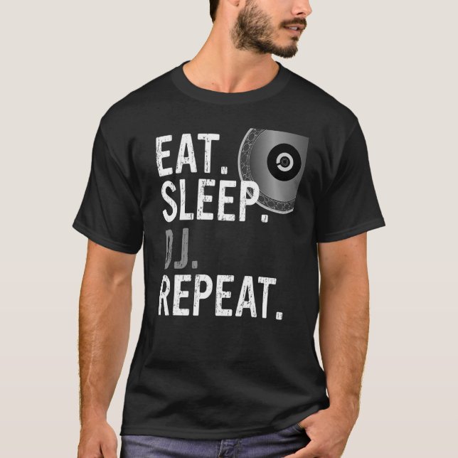 Eat Ssov DJ Repeat - DJ Design T Shirt (Framsida)