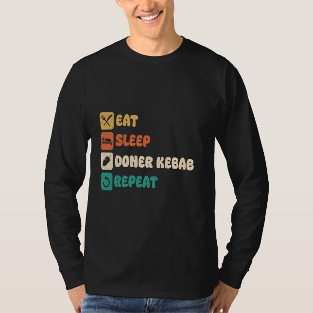 Eat Ssov Döner Kebab Repeat Funny Matdesign T Shirt (Framsida)