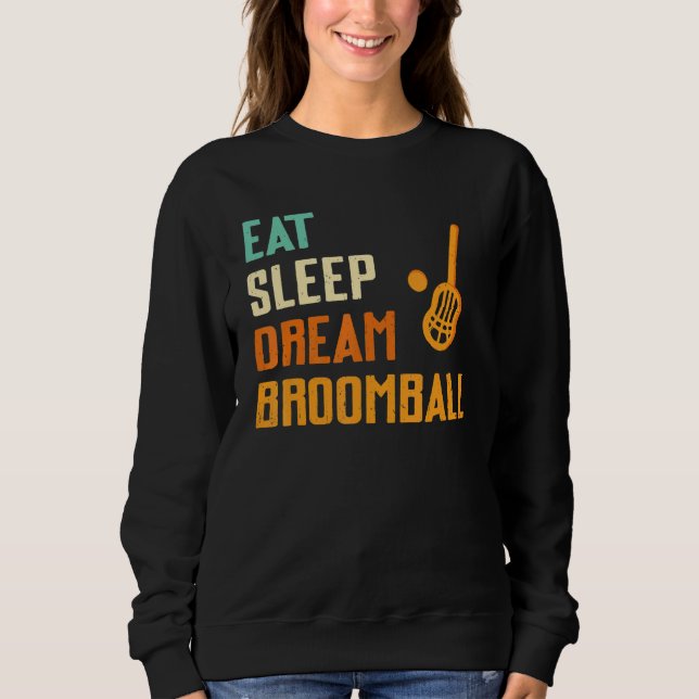 Eat Ssov Dream Broomball Broomball Player T Shirt (Framsida)