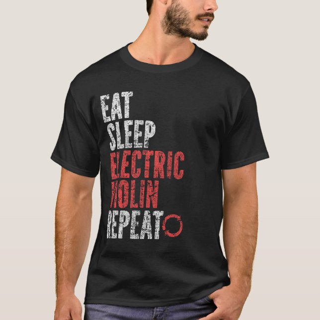 Eat Ssov Electric violin Repeat T Shirt (Framsida)