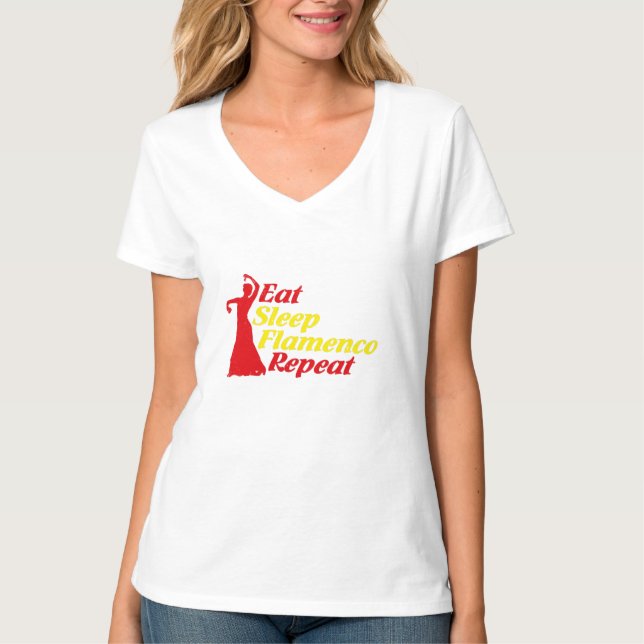Eat Ssov Flamenco Repeat Funny för dansare T Shirt (Framsida)