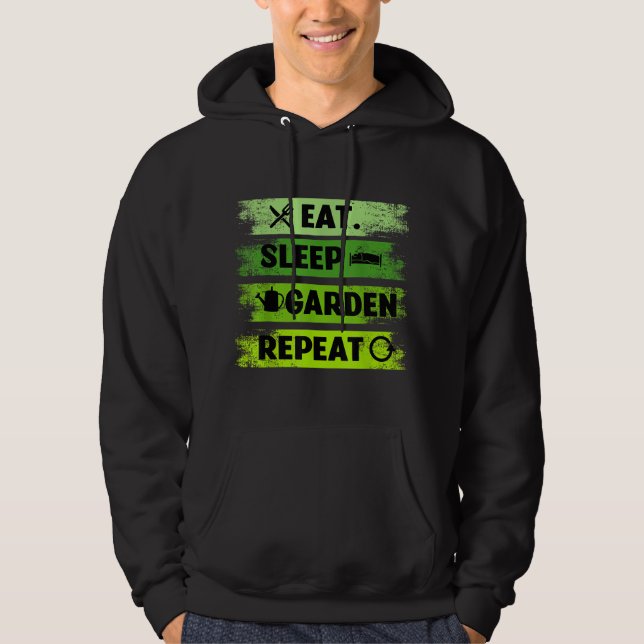 Eat Ssov Garden Repeat Farmer  Hoodie (Framsida)