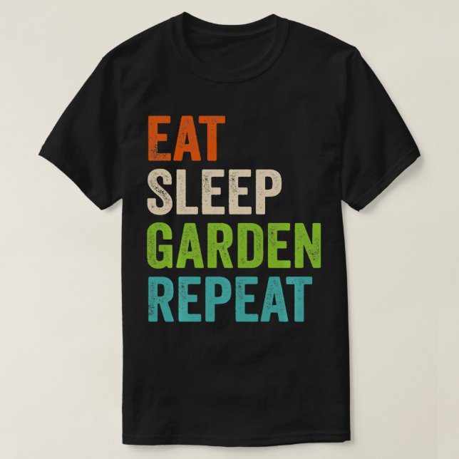 Eat Ssov Garden Repeat Funny  Älskare Vint T Shirt (Design framsida)