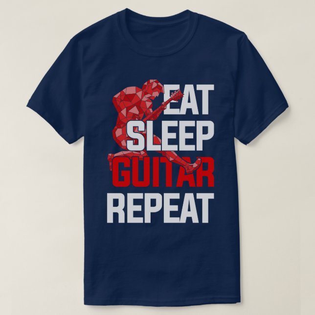 Eat Ssov Guitar Repeat Funny Guitarist Guitar T Shirt (Design framsida)