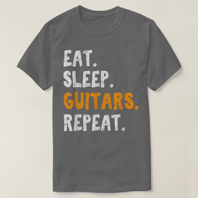 Eat Ssov Guitars Funny Guitar Player Guitar Älskar T Shirt (Design framsida)