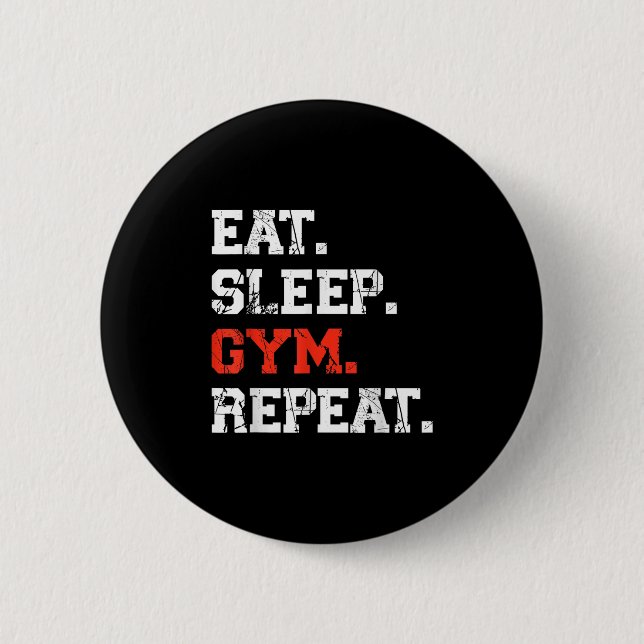 Eat Ssov Gym Repeat Funny Fitness Training Workou Knapp (Framsida)