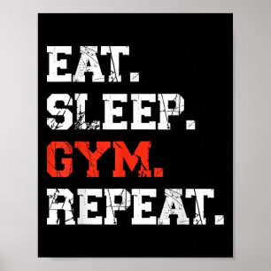 Eat Ssov Gym Repeat Funny Fitness Training Workou Poster