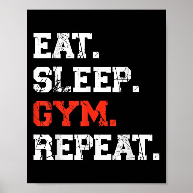 Eat Ssov Gym Repeat Funny Fitness Training Workou Poster (Framsidan)